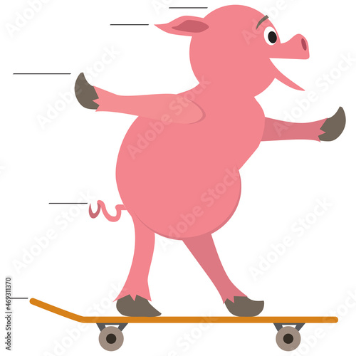 Pig on a Skateboard