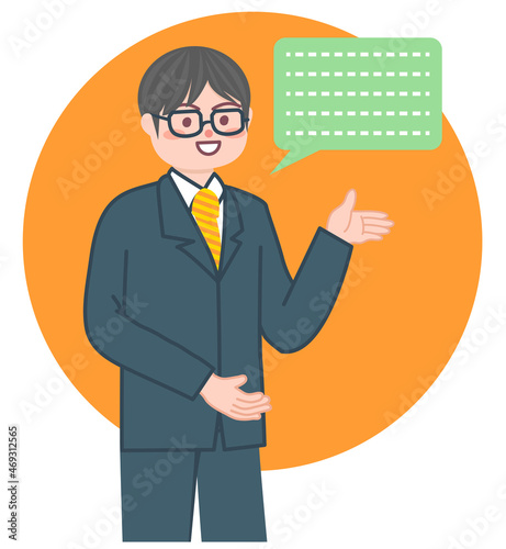 説明をする男性
