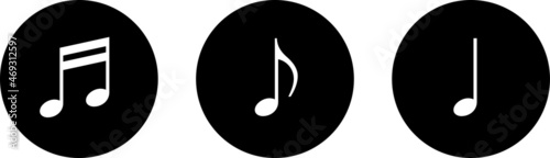 音符のアイコンセット。楽譜や音楽に関するベクター。
