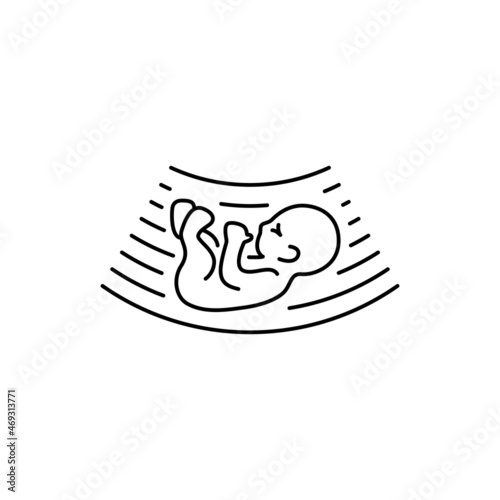 linear icon ultrasound of fetus