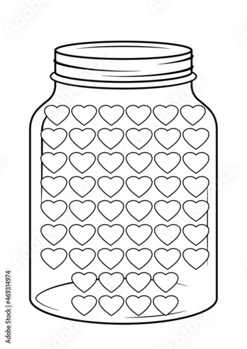 Jar Tracker line template. Clipart image