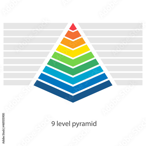 9 level pyramid diagram. Clipart image