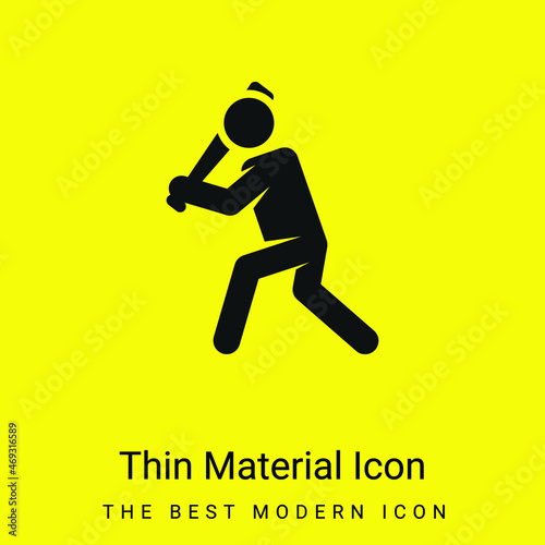 Baseball Player minimal bright yellow material icon