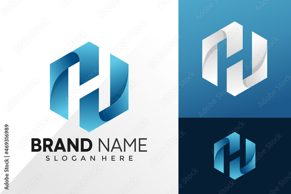 Letter H Hexagon Company Logo Design Vector Template Letter H Hexagon Company Logo Design Vector Template
