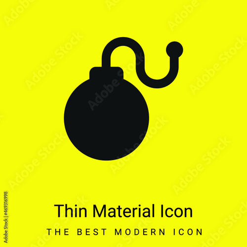 Bomb minimal bright yellow material icon