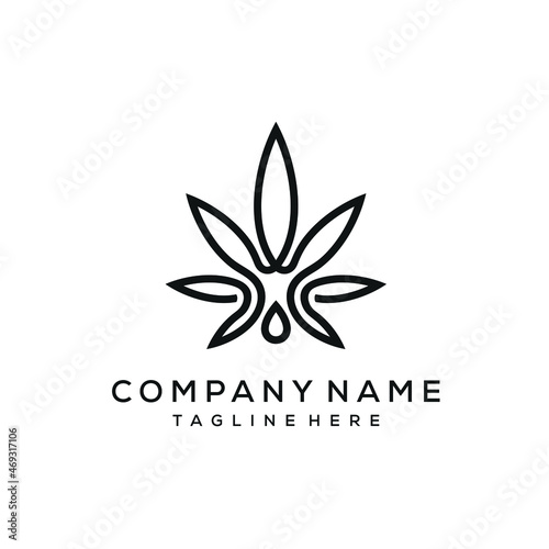CBD Cannabis Marijuana Hemp Pot Leaves with Logo Design Oil