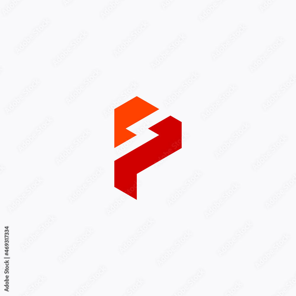 P letter logo with flash bolt icon inside. PS monogram logo P letter logo with flash bolt icon inside. PS monogram logo