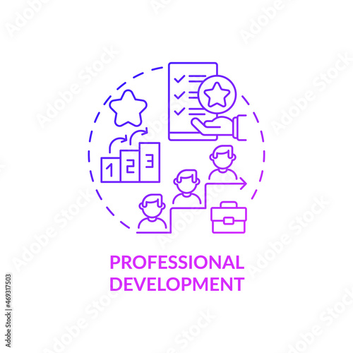 Professional development purple gradient concept icon. Employees perks abstract idea thin line illustration. Meaningful expertise and experience. Vector isolated outline color drawing