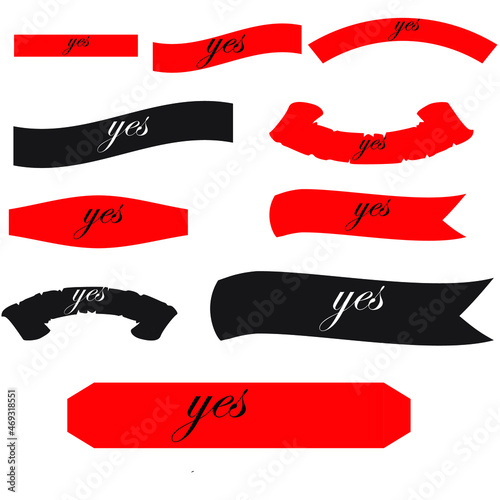 ribbon banner with text.