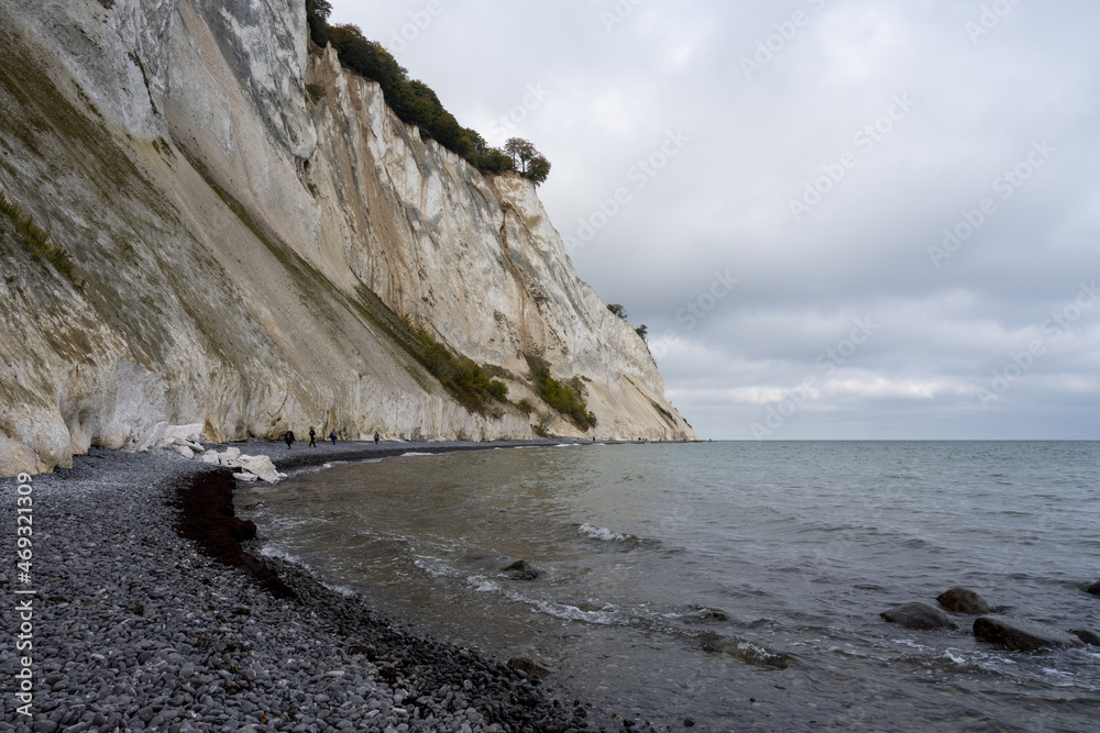 Beautiful chalk cliffs towering over the Baltic Sea. Picture from Mons Klint in Denmark