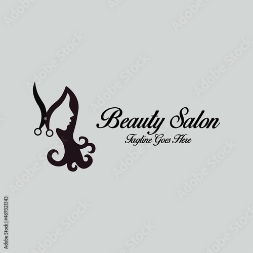 Beauty salon logo design template. Vector illustration