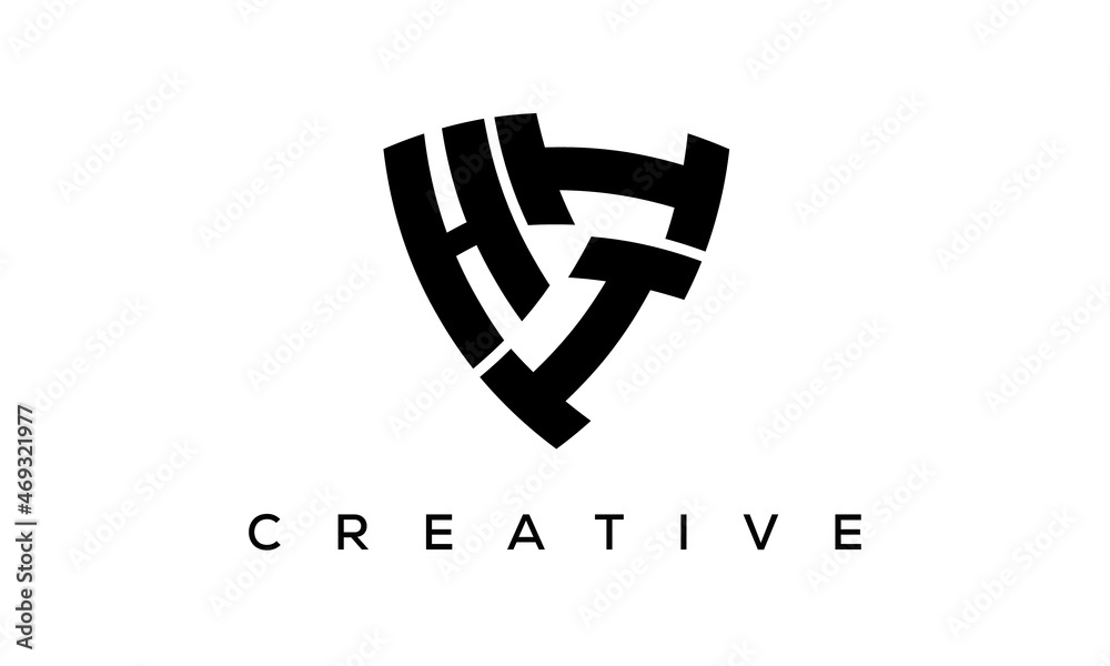HII letters logo, security Shield logo vector HII letters logo, security Shield logo vector