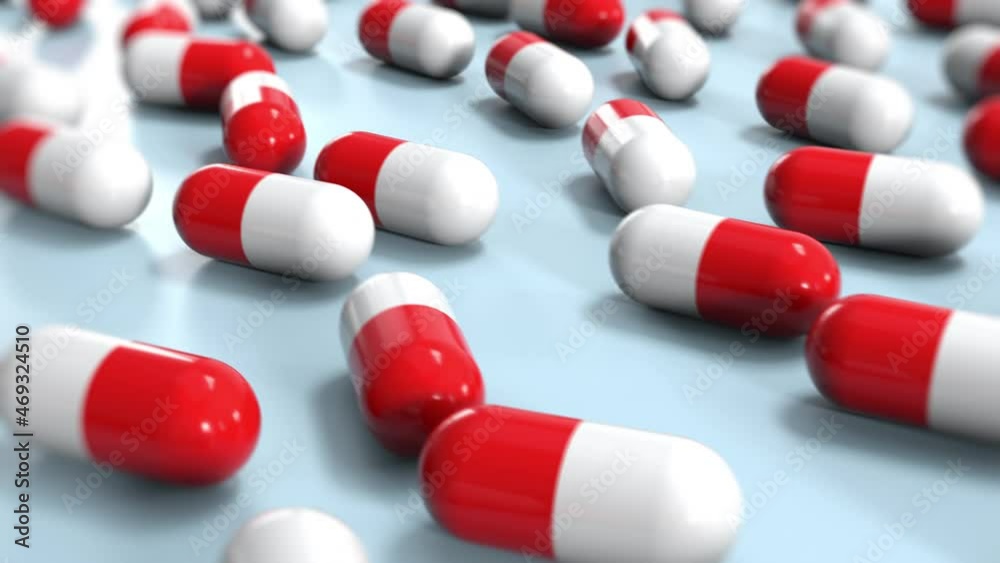 3D animation of pharmaceutical production of pills on the manufacturing line 3D animation of pharmaceutical production of pills on the manufacturing line