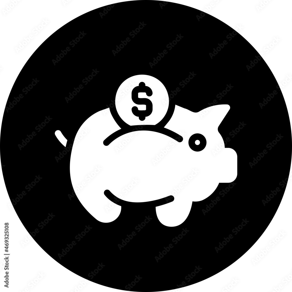 saving money glyph icon