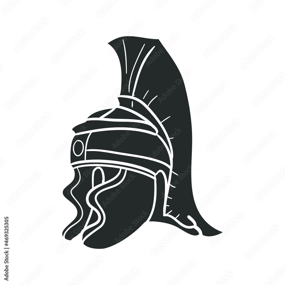 Vecteur Stock Roman Helmet Icon Silhouette Illustration. Ancient ...