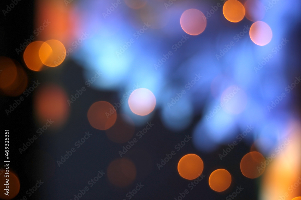 Fototapeta premium orange and blue bokeh background