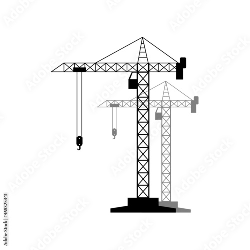 Tower crane icon, vector illustration