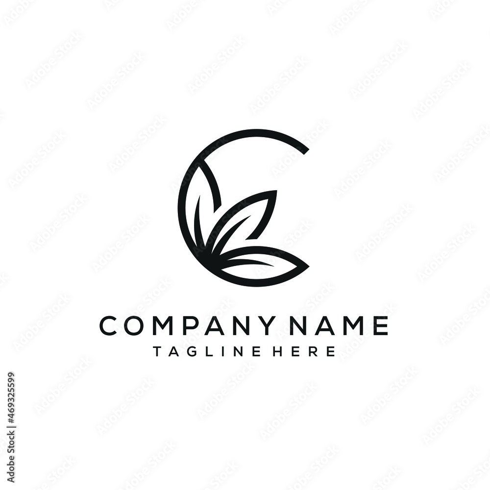 Initials Letter C Concept Icon Logo Design Of Natural Leaves Initials Letter C Concept Icon Logo Design Of Natural Leaves
