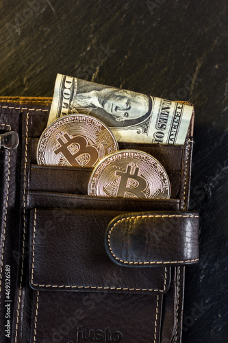 Leather wallet with the bit...