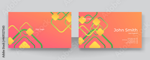 Modern elegant simple orange yellow green business card design template
