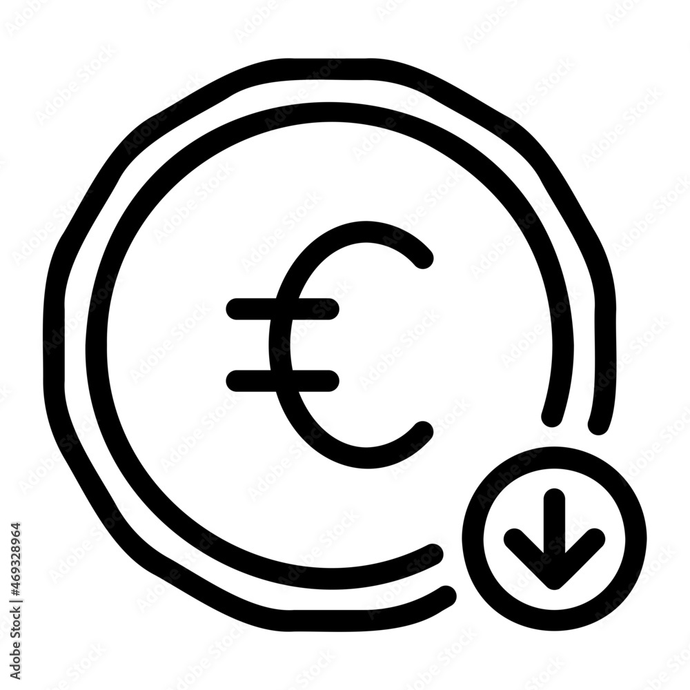 euro decrease glyph icon euro decrease glyph icon