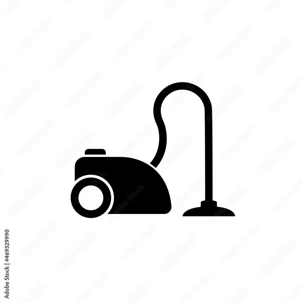 Black vacuum cleaner icon in modern style on white background. Vector ...