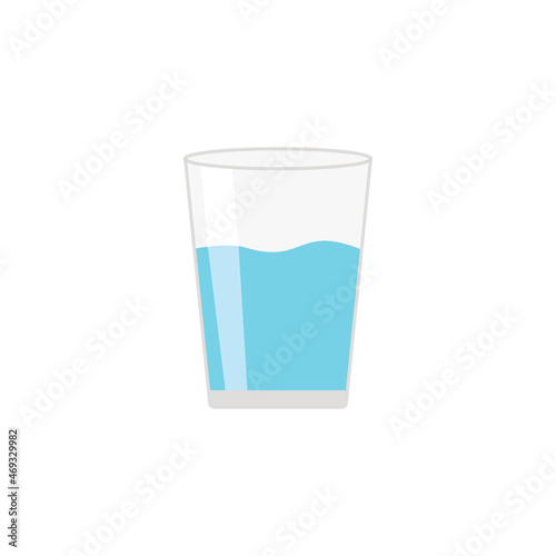 Glass of water vector illustration on white background. Glass of water, great design for any purposes. Isolated object.