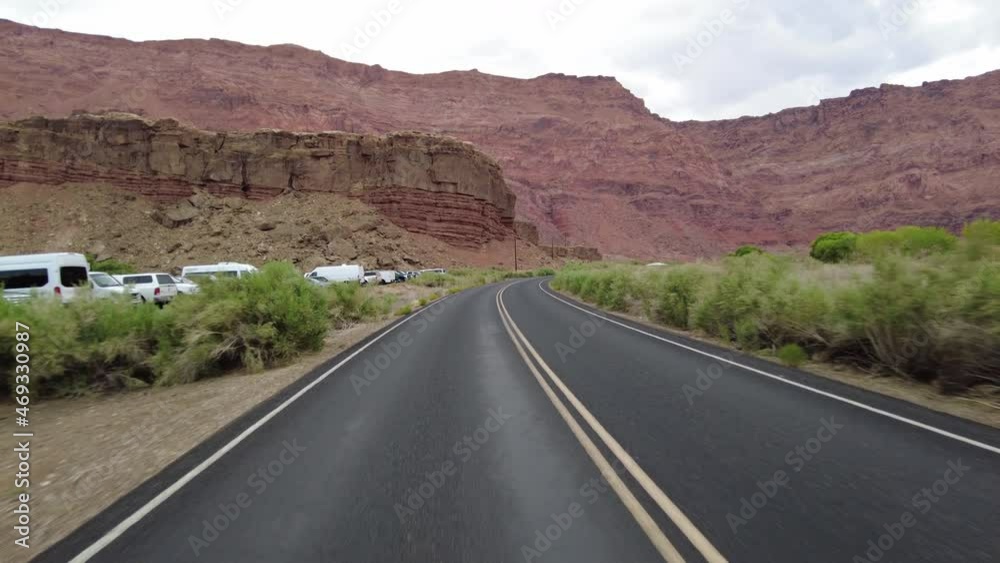 Driving Plate Grand Canyon East Rim Marble Canyon Southbound Multicam Set 03 Rear View Colorado River Arizona Southwest USA Driving Plate Grand Canyon East Rim Marble Canyon Southbound Multicam Set 03 Rear View Colorado River Arizona Southwest USA