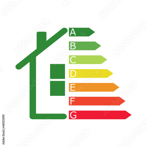 Energy efficiency house, great design for any purposes. Energy efficiency house for concept design. Isolated vector illustration.