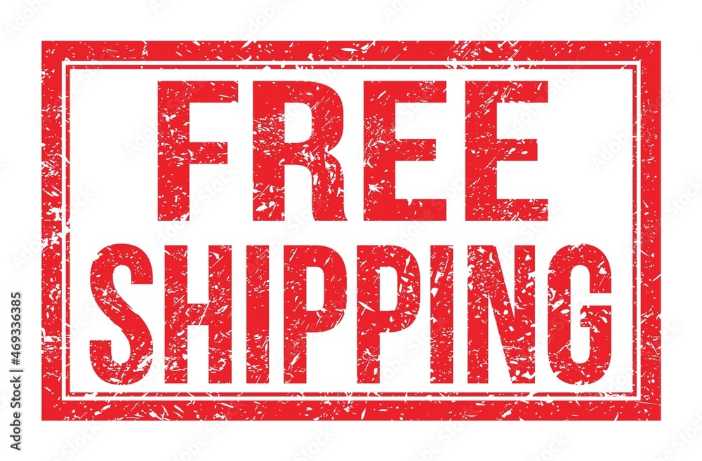 FREE SHIPPING, words on red rectangle stamp sign FREE SHIPPING, words on red rectangle stamp sign