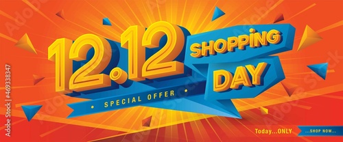 12.12 Shopping Day Banner Template design special offer discount