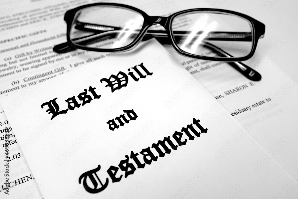 Last Will and Testament for Estate Planning with Glasses Last Will and Testament for Estate Planning with Glasses