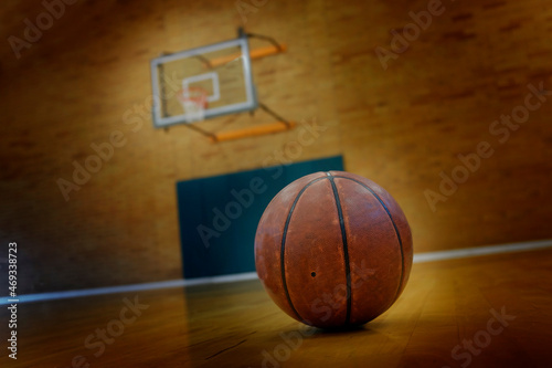 Basketball on Ball Court for Competition and Sports © Lane Erickson