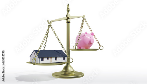 Real estate concept of house vs finance