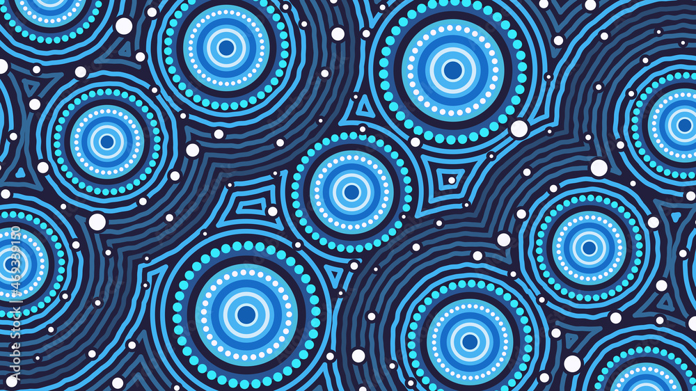 Blue Aboriginal Circle Design - Ready to print