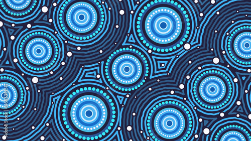 Blue Aboriginal Circle Design - Ready to print