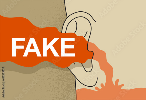 Fake news - ear with liquid that pull the wool 