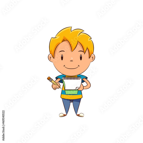 Kid writing in notebook