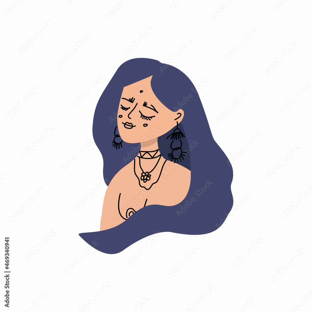 Abstract woman. Boho woman illustration Abstract woman. Boho woman illustration