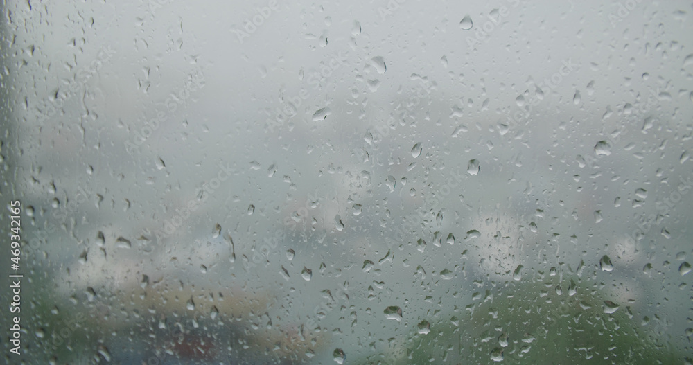 Raining on the window at bad weather Raining on the window at bad weather