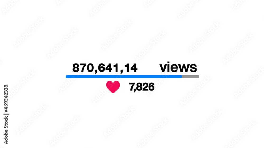 Success Of Web Video Presentation In Social Media Concept. Advertising Technology With Growing Views And Counting Symbol Of Heart Sympathy Icon Success Of Web Video Presentation In Social Media Concept. Advertising Technology With Growing Views And Counting Symbol Of Heart Sympathy Icon