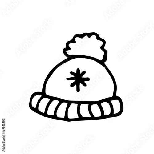 woolly hat beanie vector drawing illustration