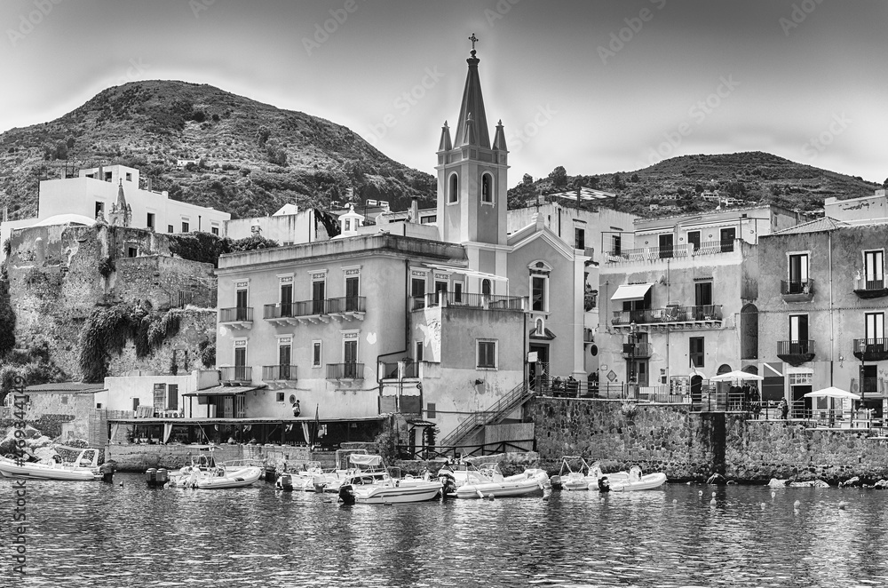 The harbour of Marina Corta in Lipari, Aeolian Islands, Italy