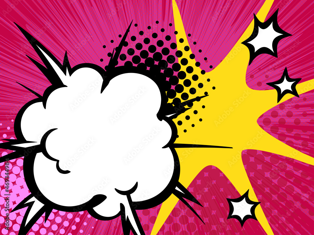 爆発の煙の背景イラスト アメコミ風 ピンク Stock Vector Adobe Stock