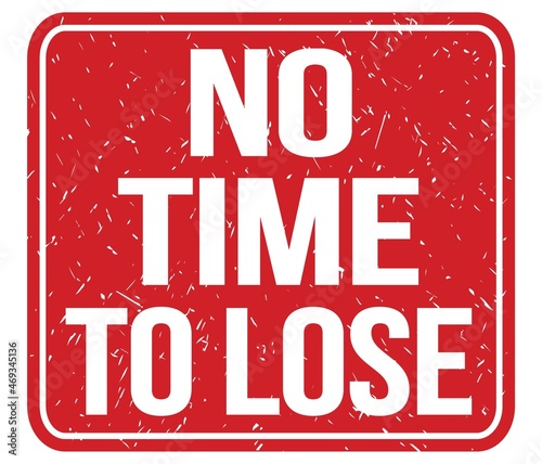 NO TIME TO LOSE  text written on red stamp sign