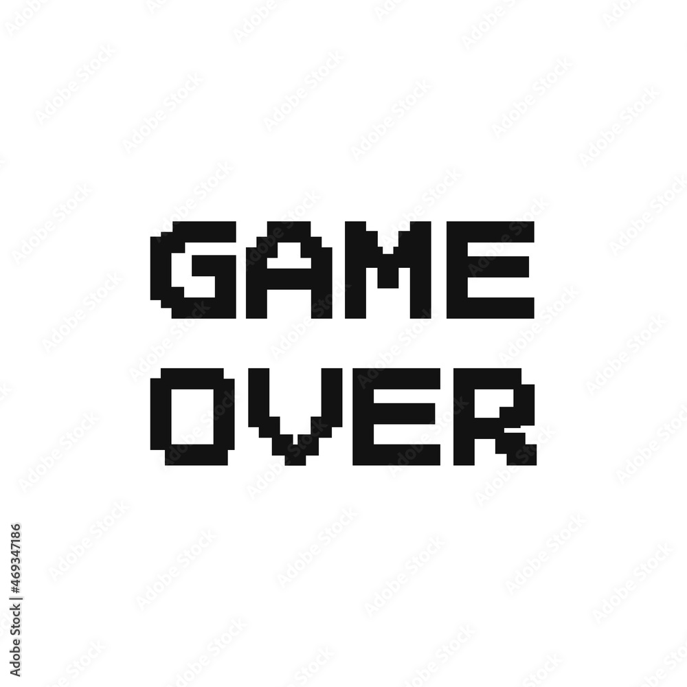 Game over pixel lettering from the game Game over pixel lettering from the game