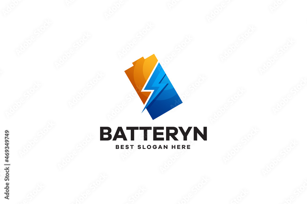 Gradient Battery Logo Template Gradient Battery Logo Template