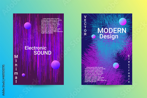 Set of modern abstract musical backgrounds. Sound flyer for creating a fashionable cover, banner, poster, booklet.
