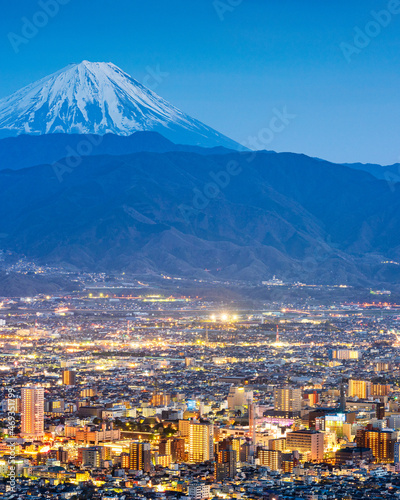 Kofu, Japan skyline with Mt. Fuji