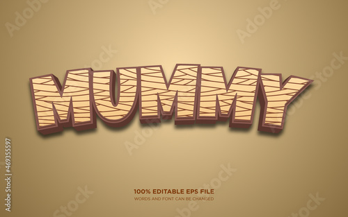 Mummy 3D editable text style effect
